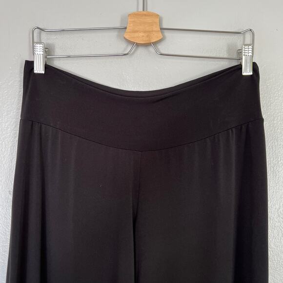 Clara Sun Woo Women's Pull-on Palazzo Wide Leg Pants Size XL Black Travel Flowy - Picture 4 of 10